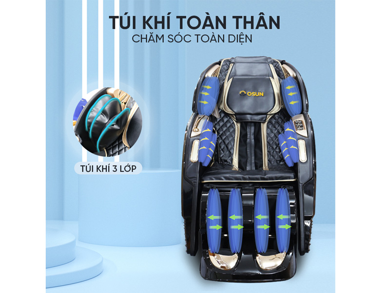 Ghế Massage Toàn Thân OSUN V-969 thiết kế túi khí 3 lớp hiện đại