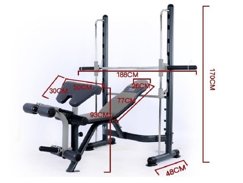 Kích thước của ghế tập tạ đa năng Power Rack FX32