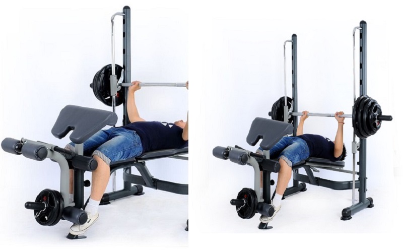 Bài tập đẩy ngực với ghế tập tạ đa năng Power Rack FX32