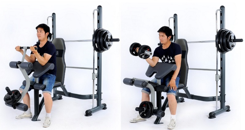 Bài tập tập tay với ghế tập tạ đa năng Power Rack FX32