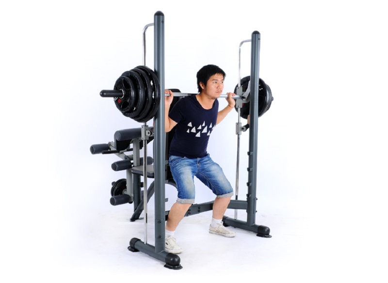 Bài tập gánh tạ cùng ghế tập tạ đa năng Power Rack FX32