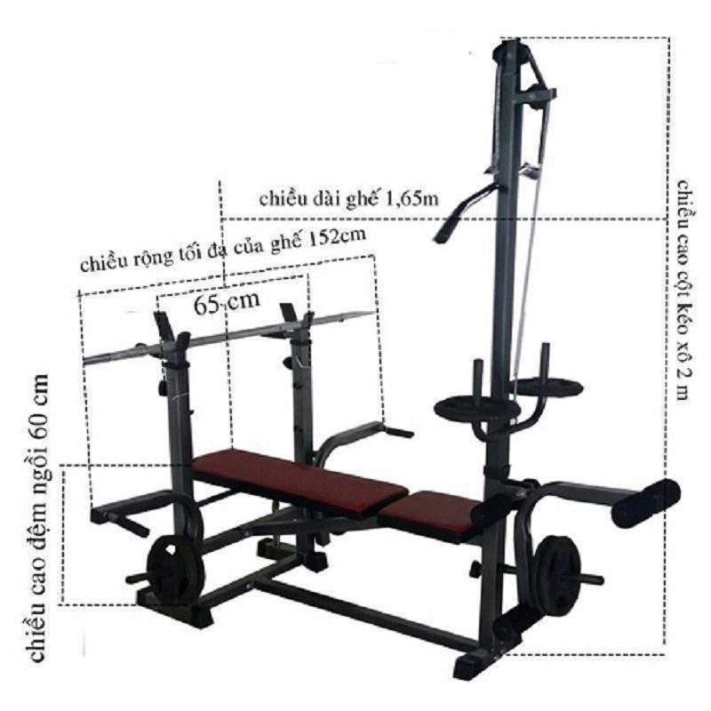 Hình ảnh chi tiết về ghế tập tạ đa năng Xuki New