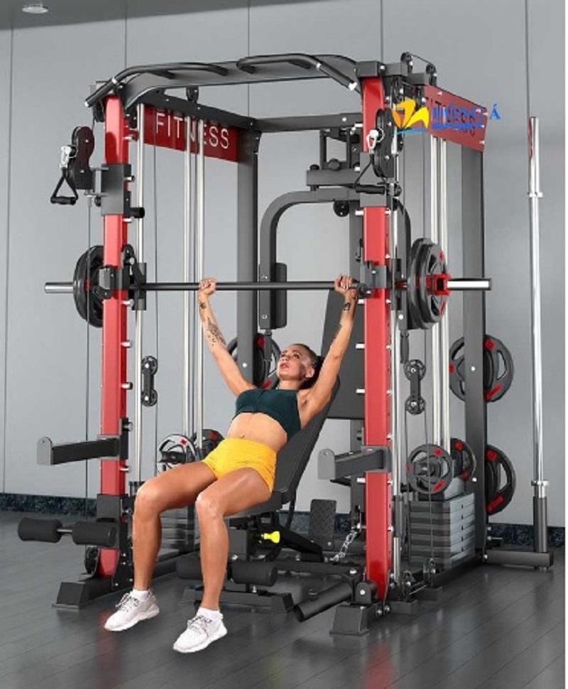 Bài tập cơ ngực cùng với giàn tạ đa năng cao cấp Fitness 168s