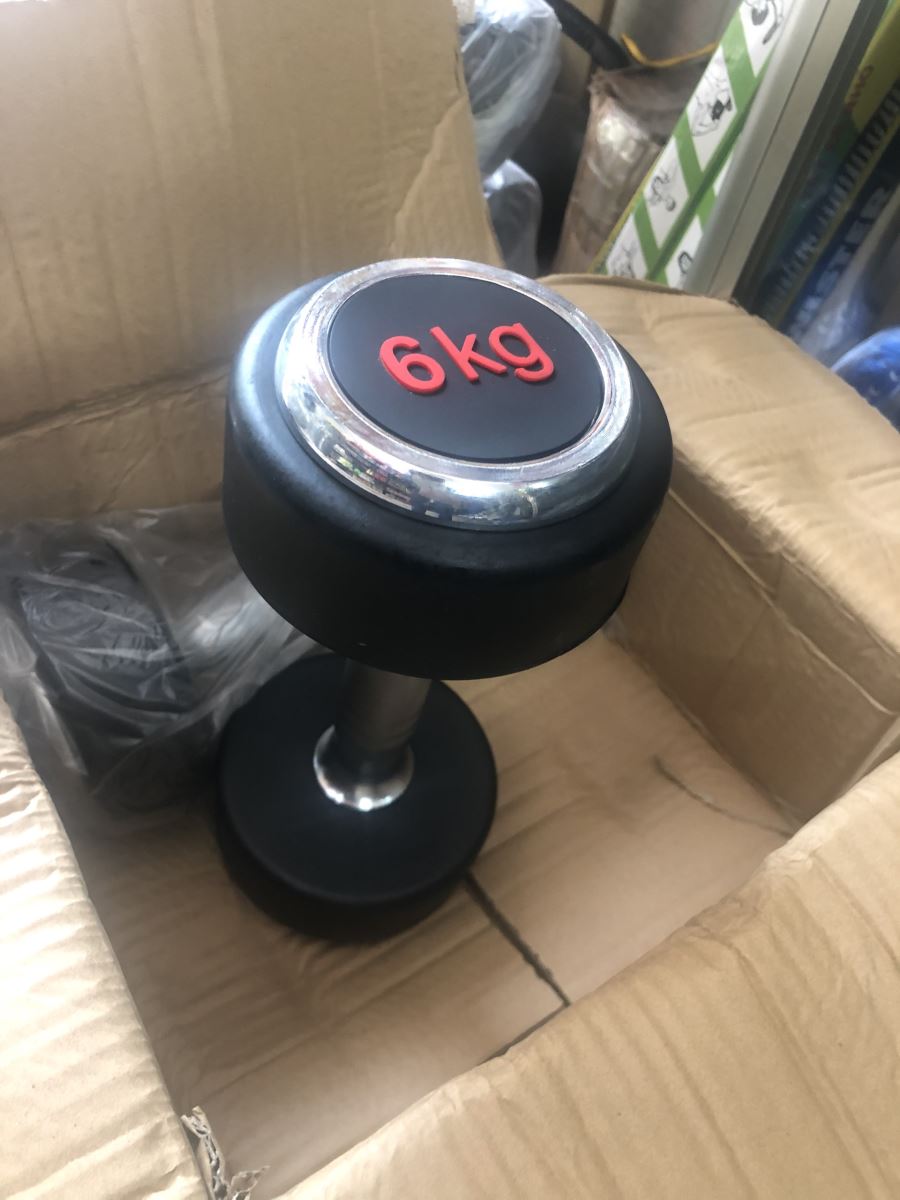 Hình ảnh thực tế tạ tay nhập khẩu inox bọc cao su XD-030