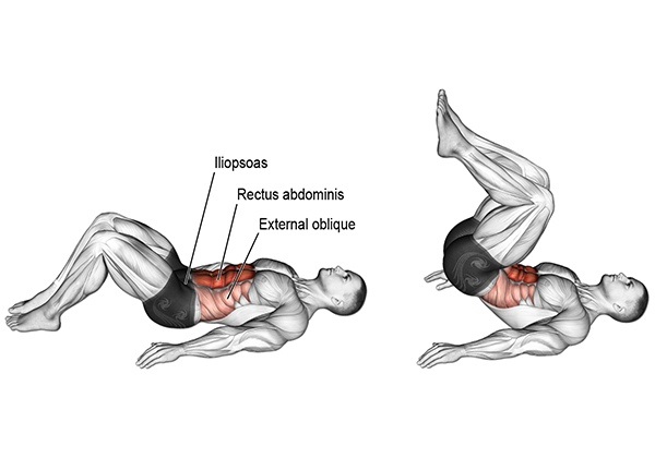 Bài tập gập bụng ngược - Reverse Crunches