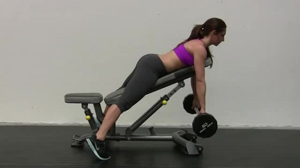 Bài tập Dumbbell Incline Bench Row