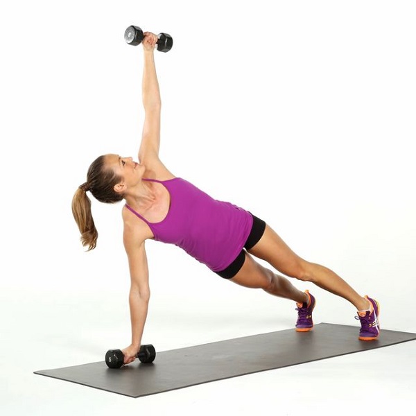Bài tập Dumbbell Plank Rotation