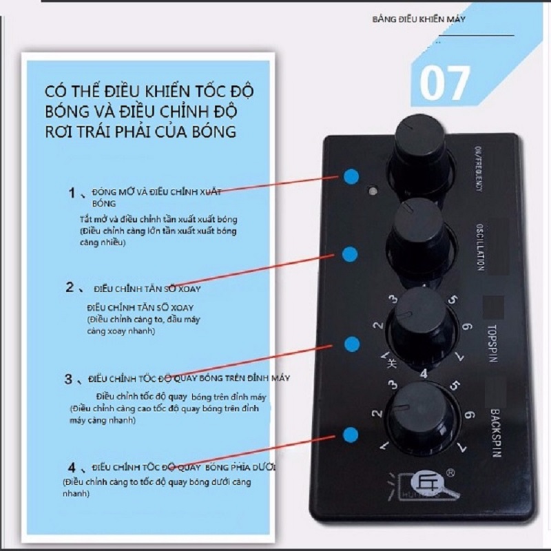 Bảng điều khiển tốc độ của máy bắn bóng bàn HP-07
