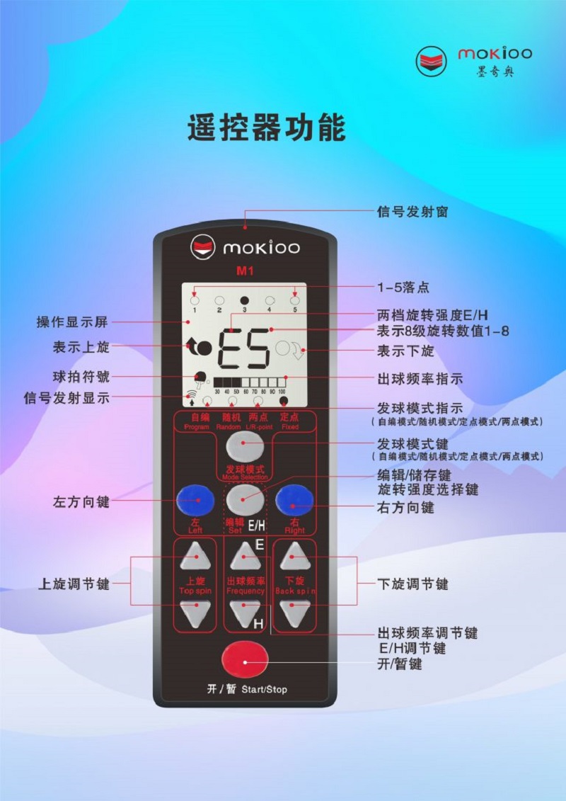 Điều khiển từ xa của máy bắn bóng bàn OUKEI M1