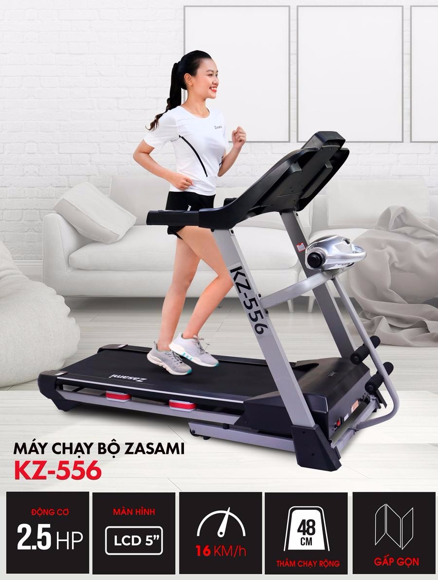 Máy chạy bộ đa năng Zasami KZ-556 có động cơ ổn định không gây tiếng ồn