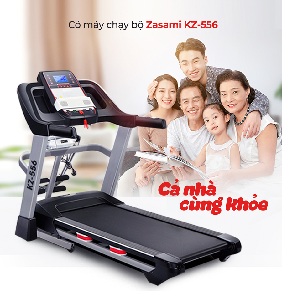 Máy chạy bộ đa năng Zasami KZ-556 thiết kế khung sường chắc chắn