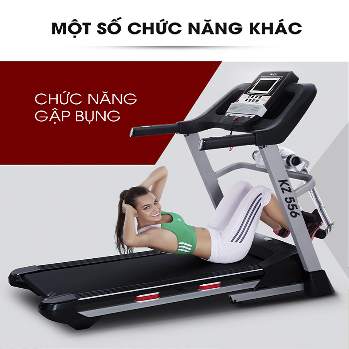 Máy chạy bộ đa năng Zasami KZ-556 tích hợp chức năng gập bụng