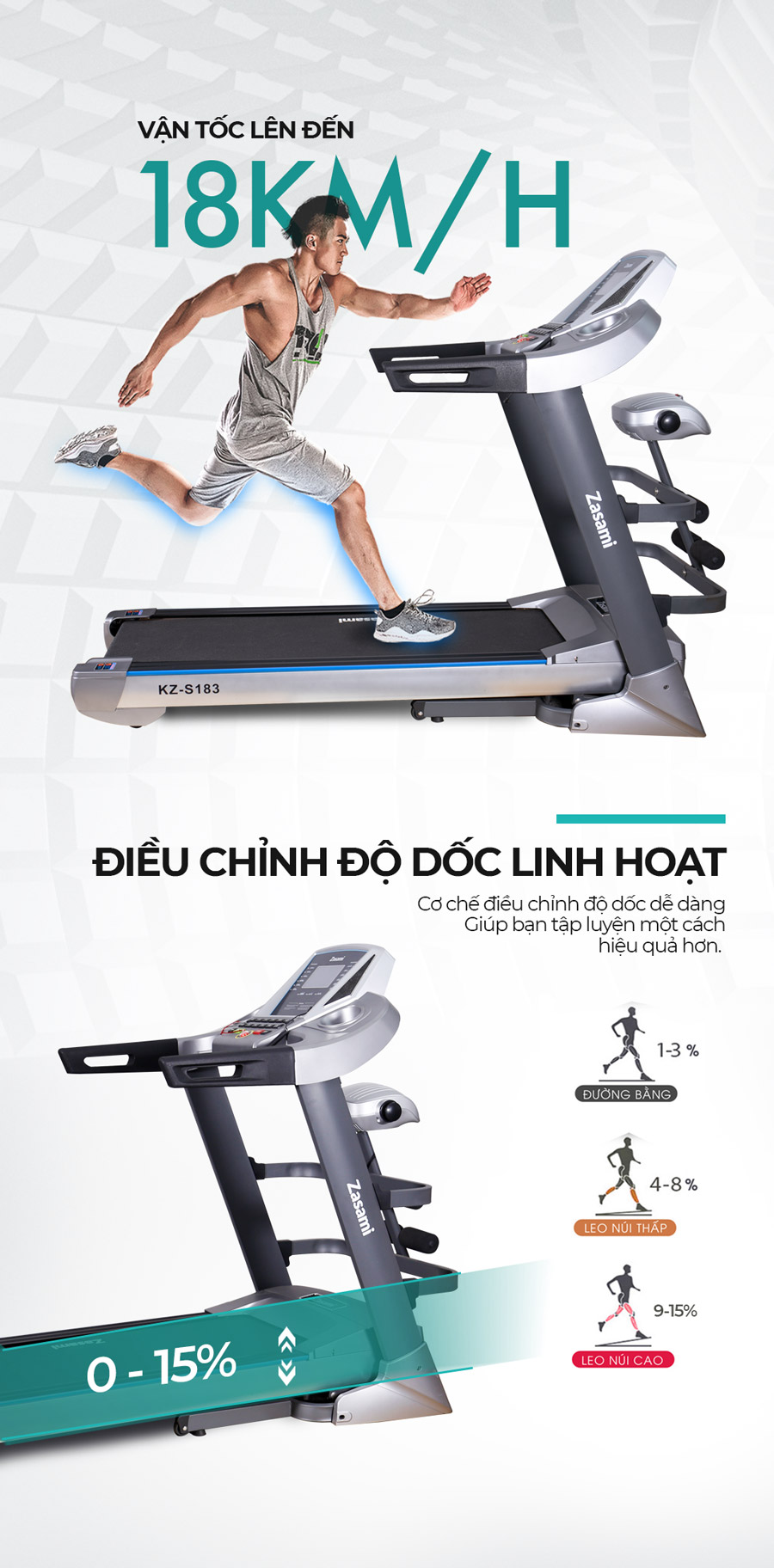 Điều chỉnh độ dốc linh hoạt cùng Zasami KZ-S183