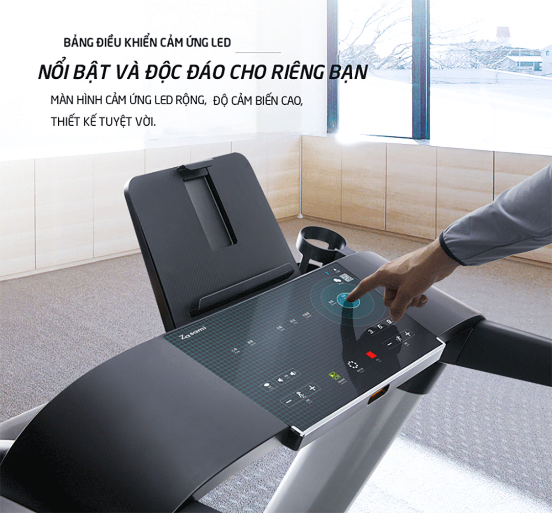 Máy chạy bộ đa năng Zasami KZ-T6700A có màn hình cảm ứng LED rộng