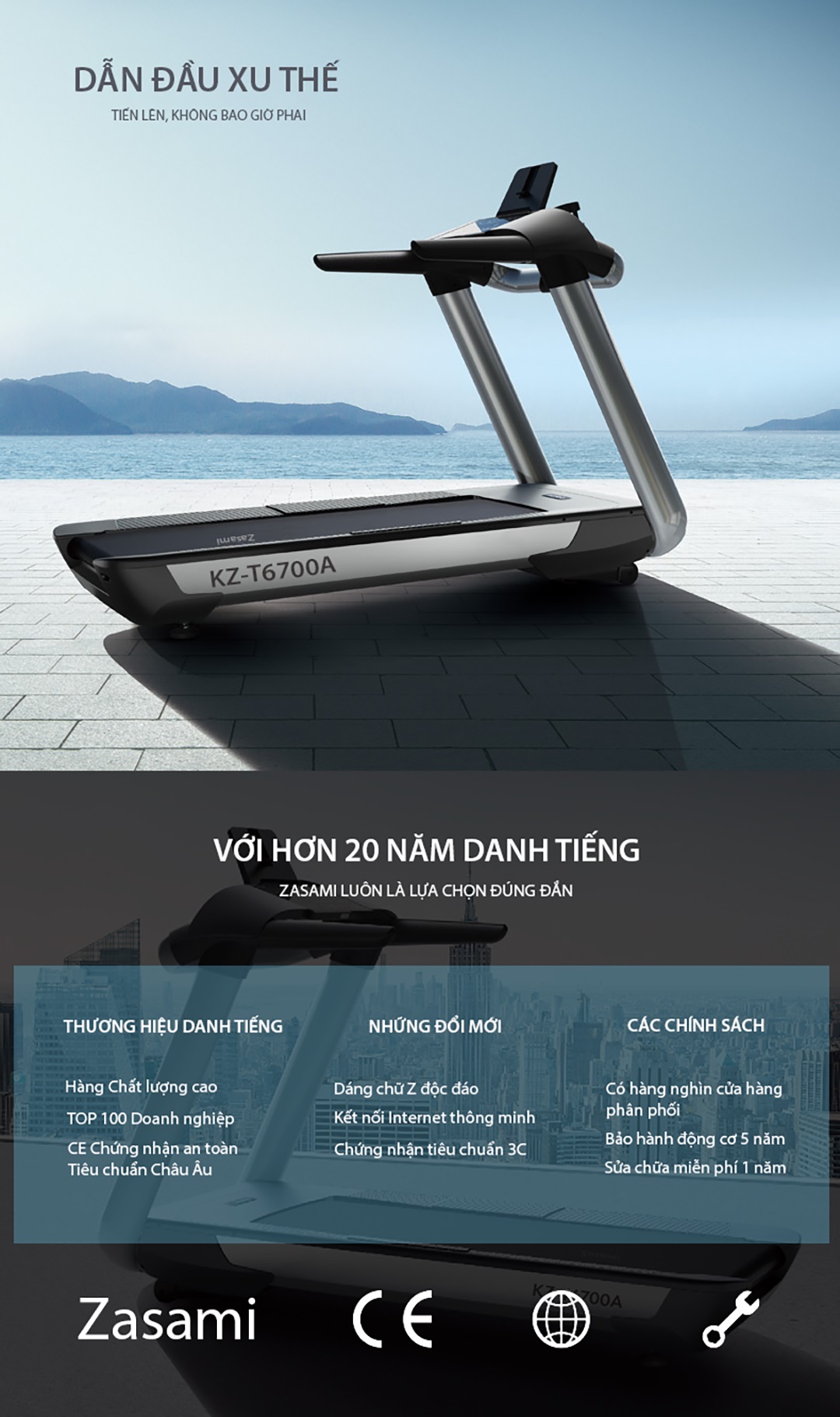 Máy chạy bộ đa năng Zasami KZ-T6700A dẫn đầu xu thế