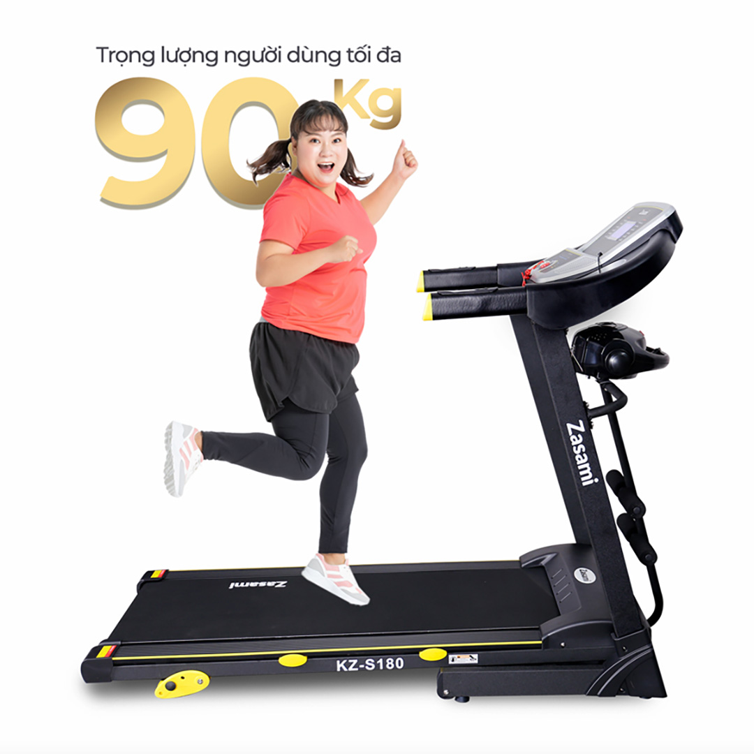Máy chạy bộ điện Zasami KZ-S180 cớ trọng lượng người dùng tối đa lên đến 90kg