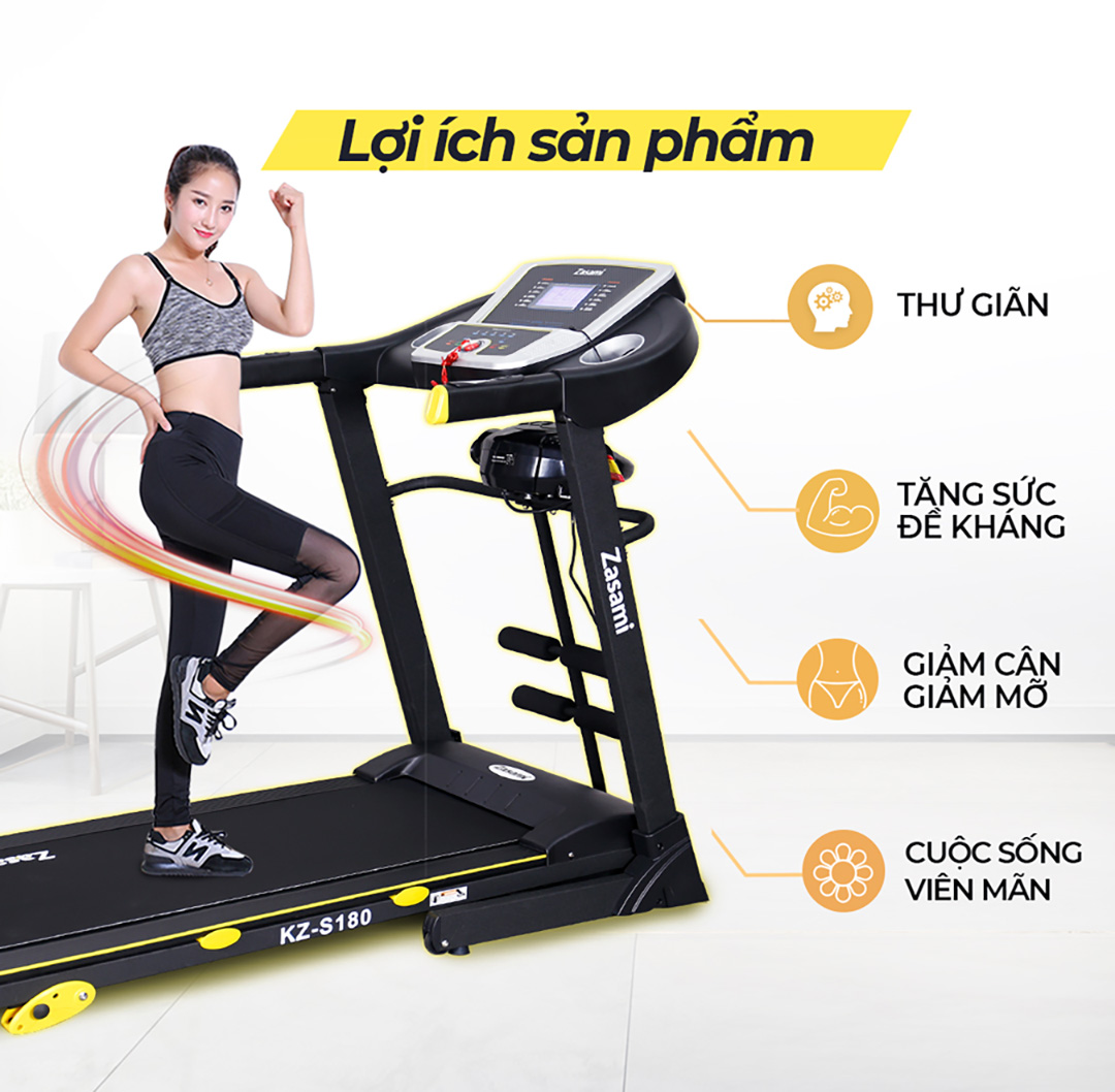 Máy chạy bộ điện Zasami KZ-S180 mang lại nhiều lợi ích cho con người