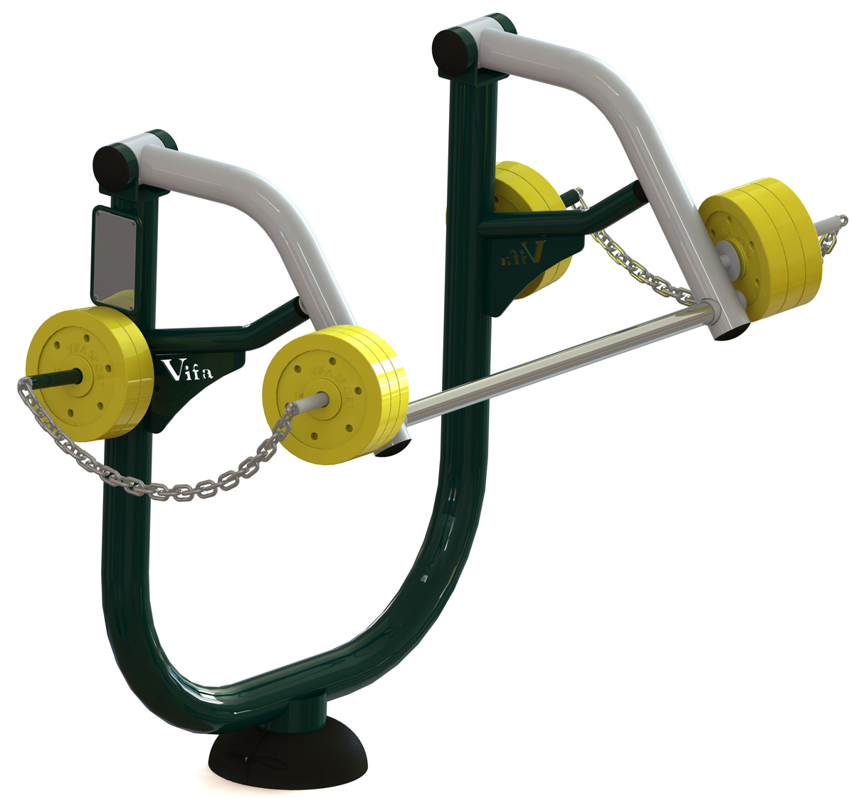 Thiết bị tập gánh tạ gym công viên vifa-711522 là dụng cụ được sử dụng rất nhiều tại các công viên, khung chung cư, khu vui chơi