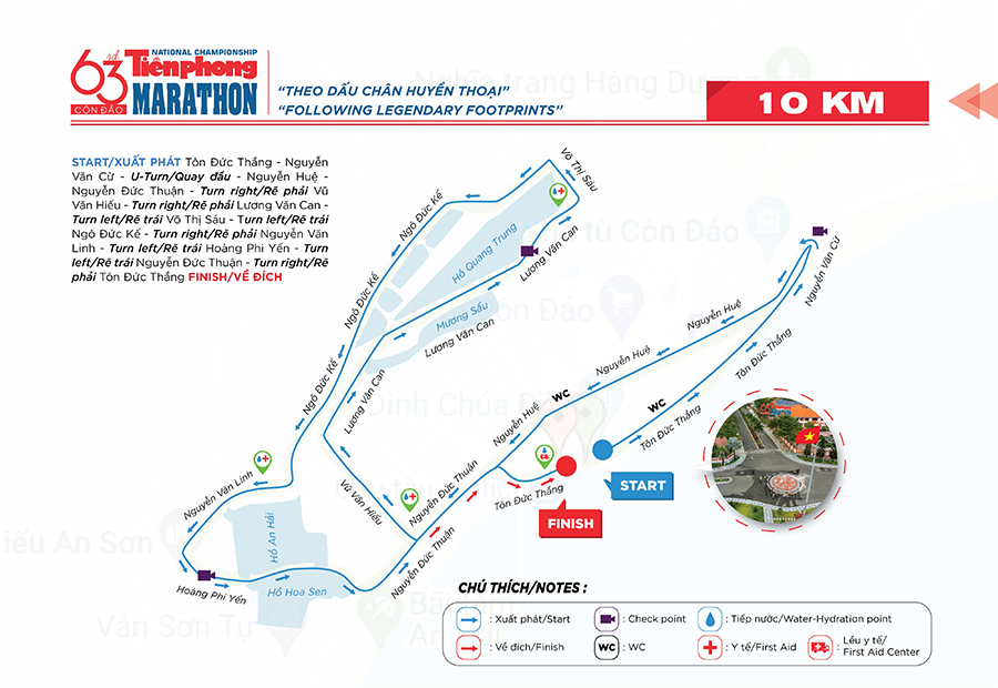 Cung đường chạy 10km của Tiền Phong Marathon 2022