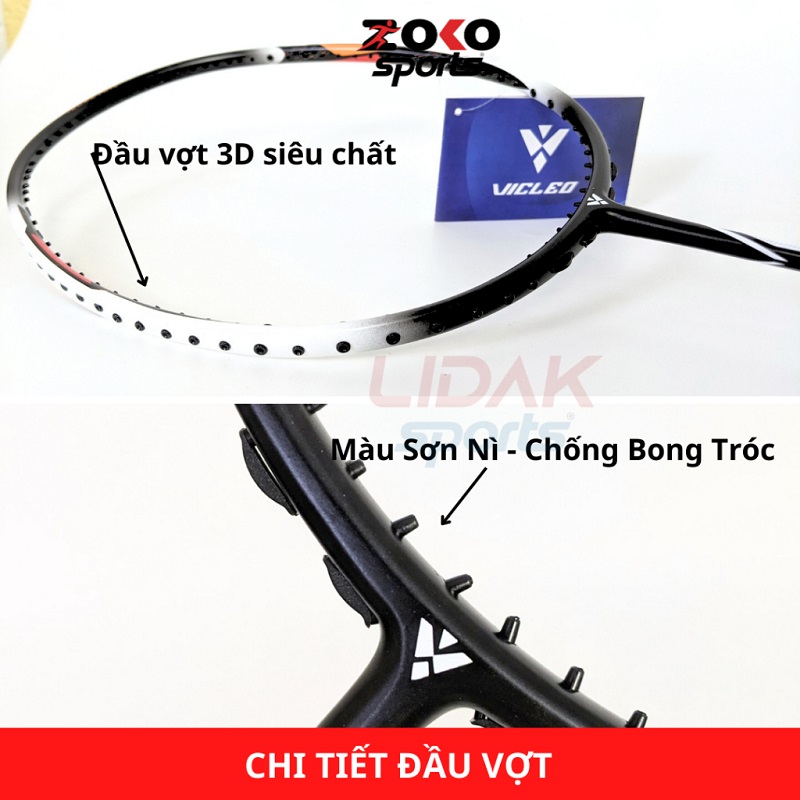 Chi tiết về đầu vợt cầu lông Vicleo Power 880 chính hãng