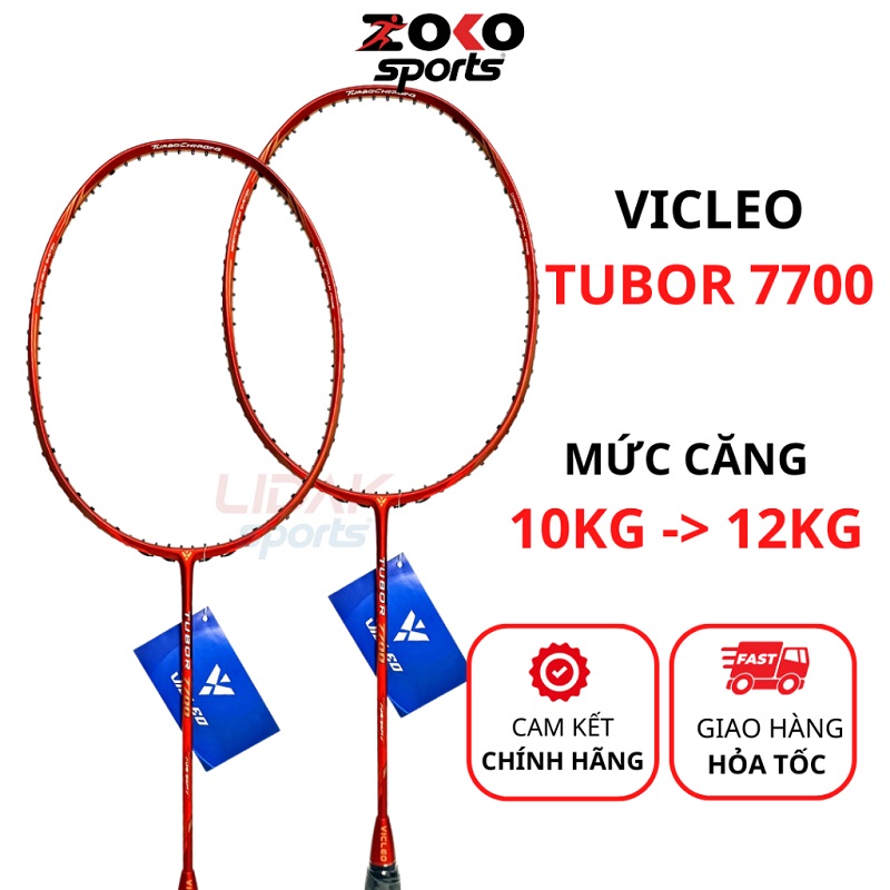 Hình ảnh vợt cầu lông Vicleo Tubor 7700 chính hãng mức 10kg 11kg khung carbon