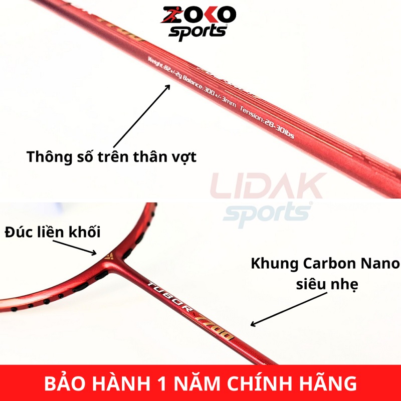 Hình ảnh thông số trên vợt cầu lông Vicleo Tubor 7700