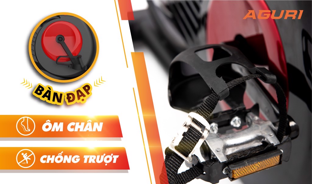 Hình ảnh bàn đạp của xe đạp tập thể dục AGURI AGS-201