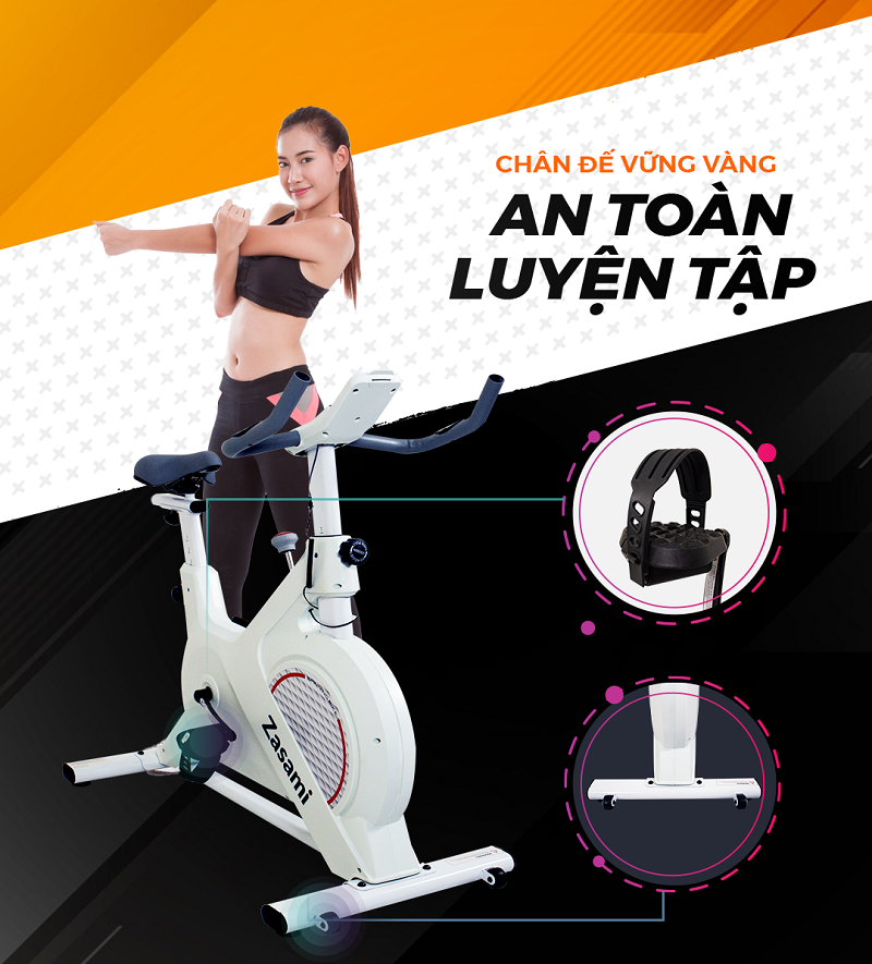 Xe đạp tập thể dục Zasami KZ-6416 chân đế vững vàng dễ dàng tập luyện