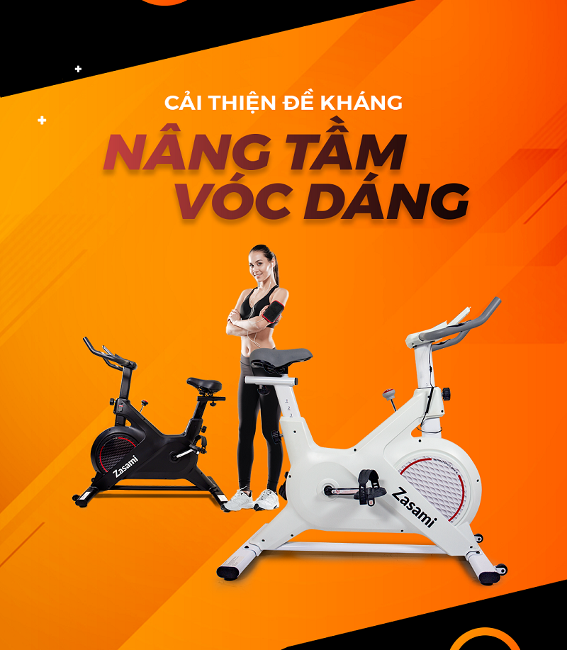 Xe đạp tập thể dục Zasami KZ-6416 cải thiện đề kháng nâng tầm vóc dáng