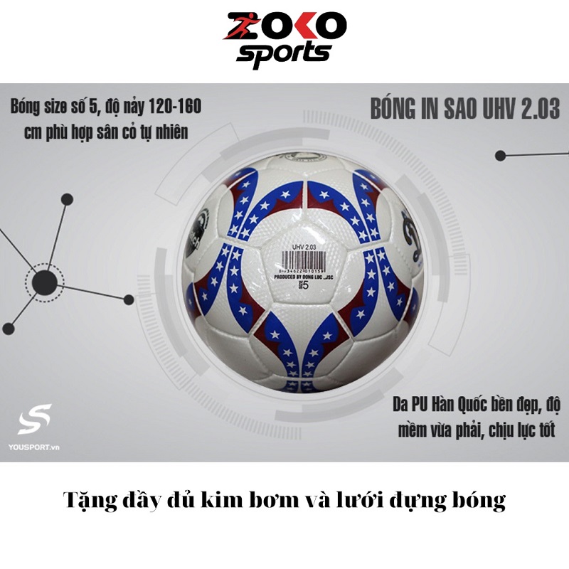 BÓNG ĐÁ UHV 2.03 IN SAO SỐ 5