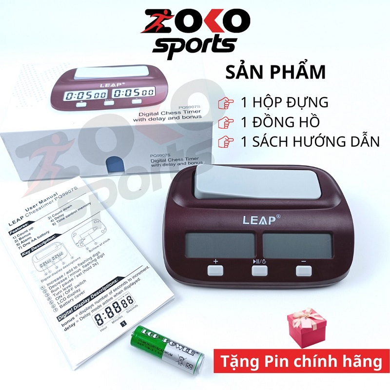ĐỒNG HỒ THI ĐẤU CỜ VUA, CỜ TƯỚNG LEAP PQ9907S