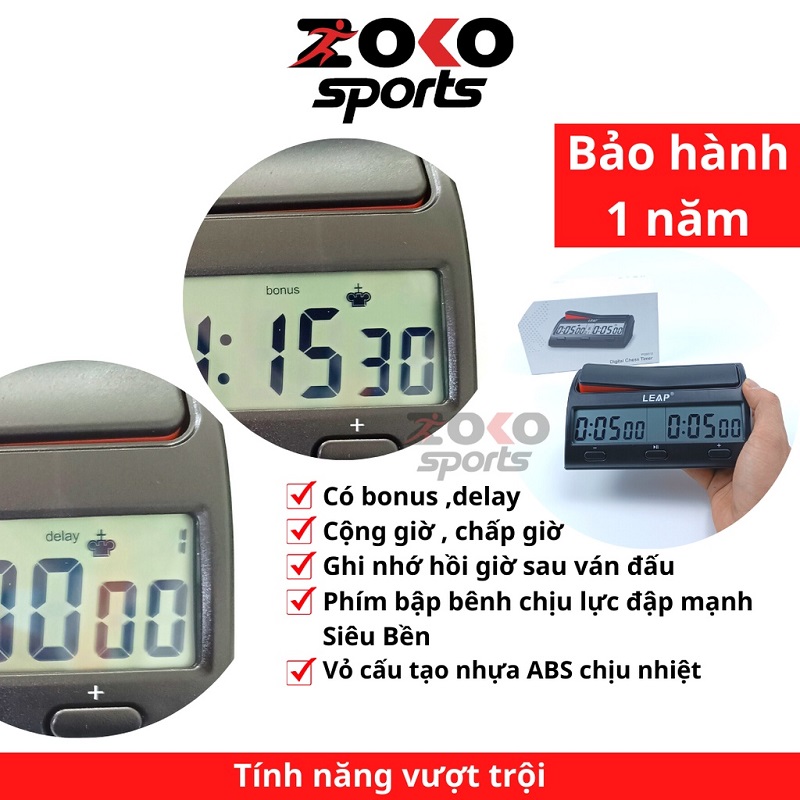 Các tính năng vượt trội của đồng hồ thi đấu cờ vua leap pq9912
