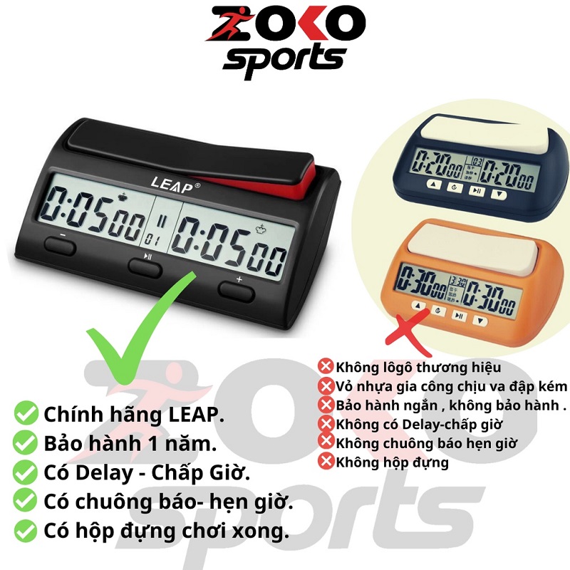 Phân biệt giữa đồng hồ thi đấu cờ vua leap pq9912 thật và nhái