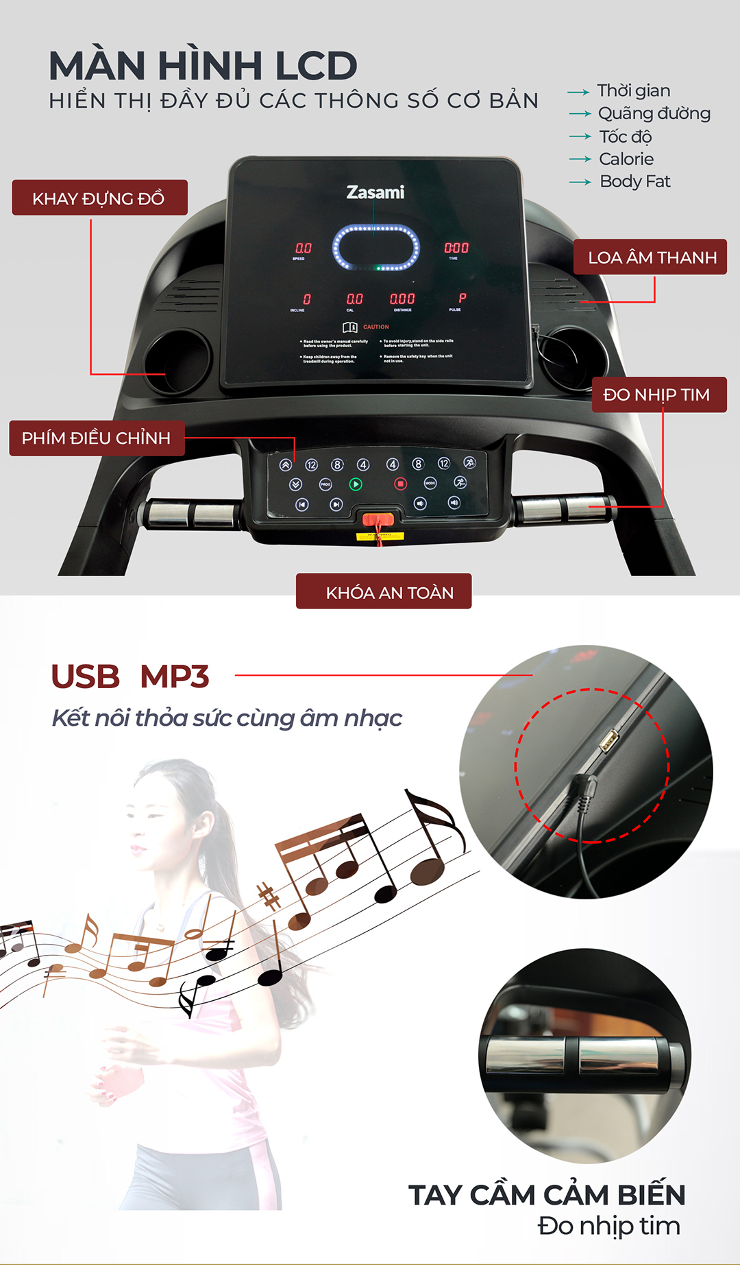 MÁY CHẠY BỘ ĐIỆN ĐA NĂNG ZASAMI KZ C202