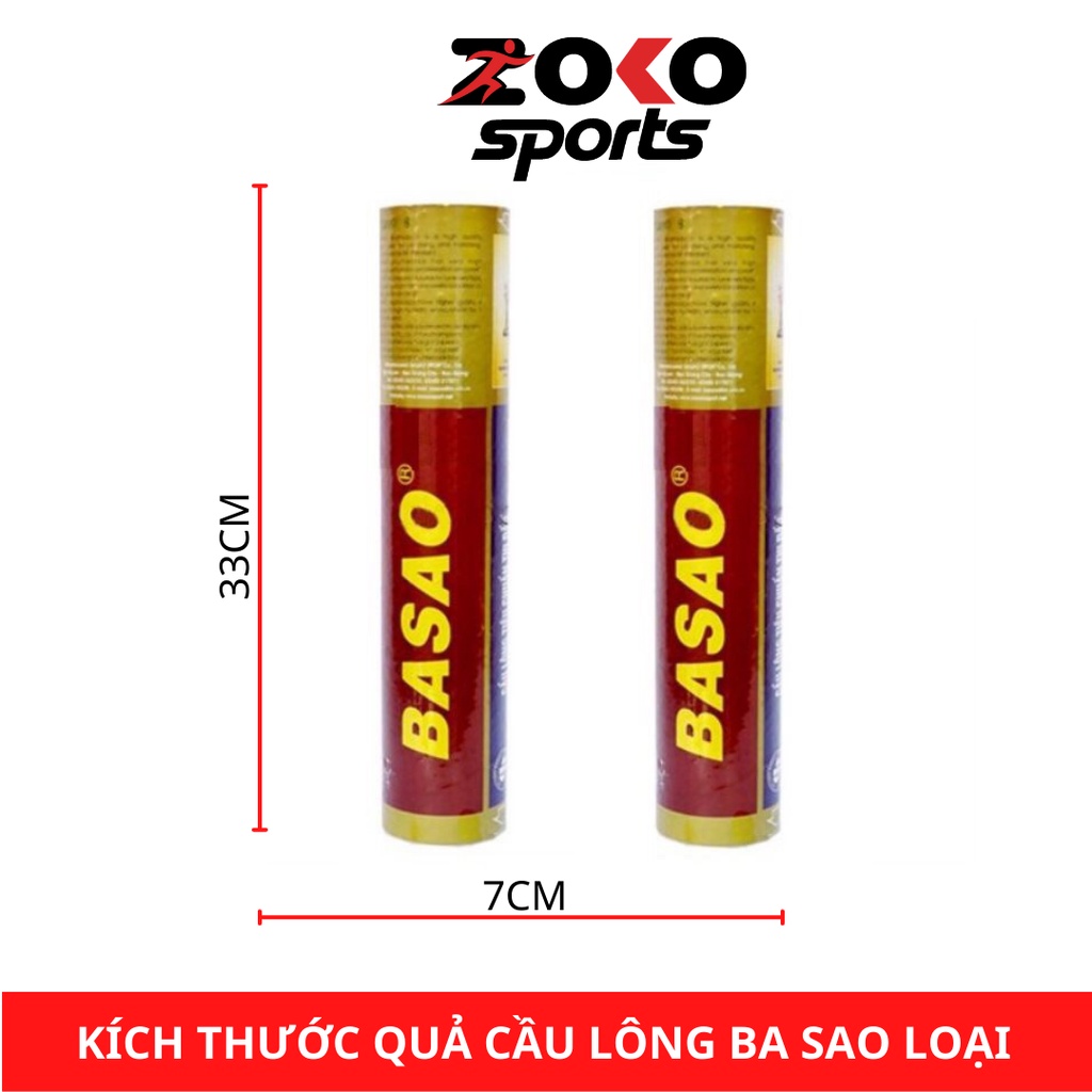 Kích thước của quả cầu lông Ba Sao