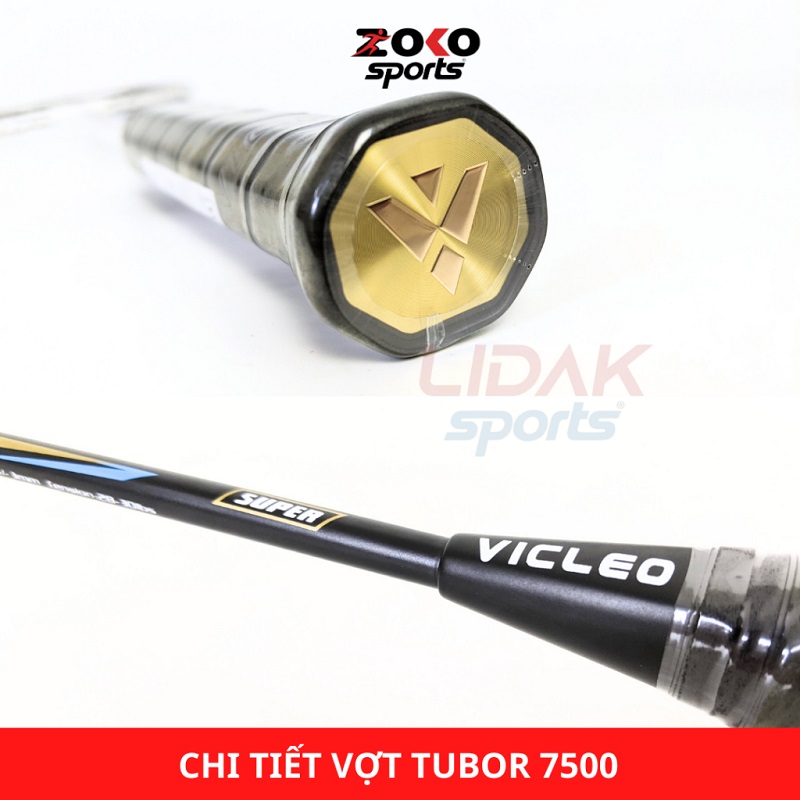 VỢT CẦU LÔNG VICLEO TUBOR 7500 MÀU TRẮNG CHÍNH HÃNG MỨC 10KG 11KG KHUNG CARBON