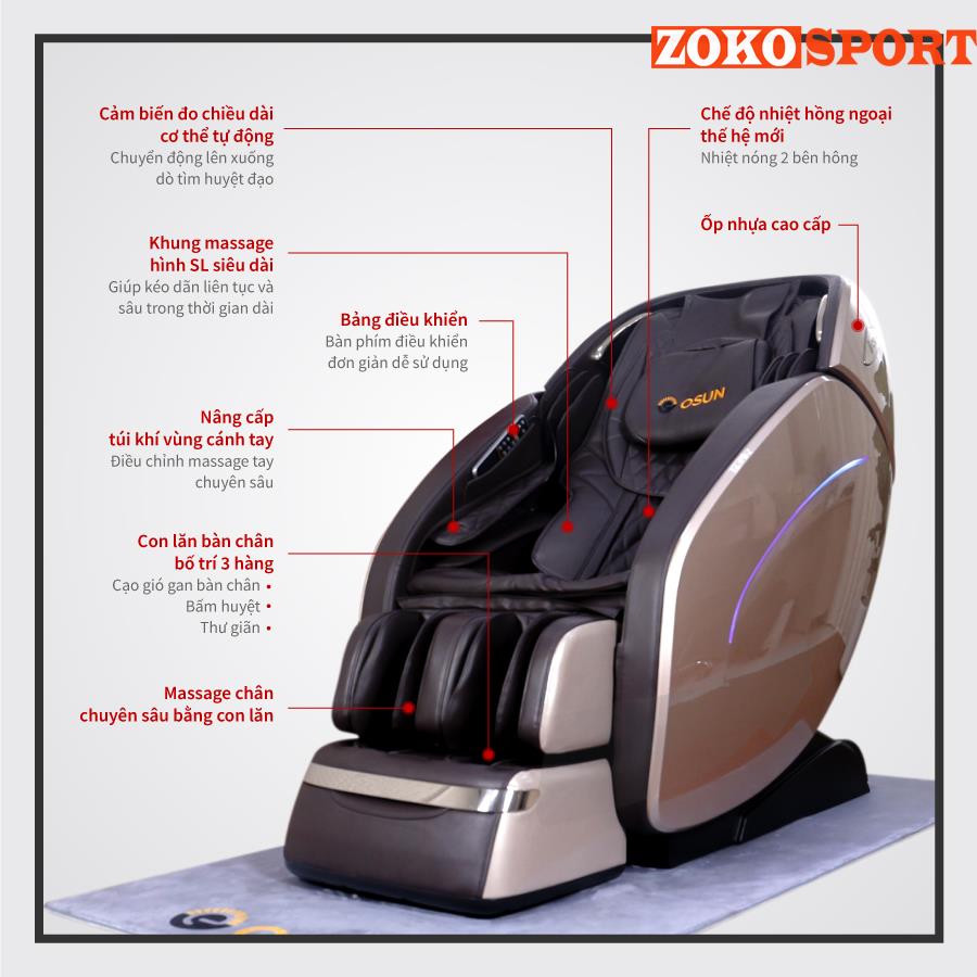 GHẾ MASSAGE TOÀN THÂN CAO CẤP OSUN SK-69