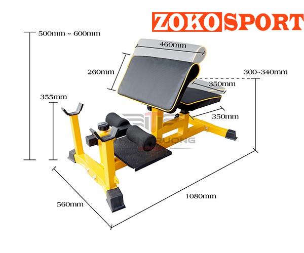 Kích thước của máy tập đa năng Grand Squat