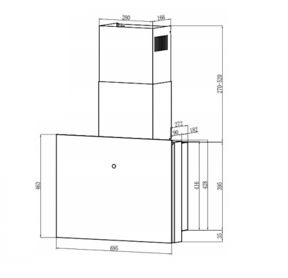 Hút mùi kính phẳng đứng mặt kính đen EUH1770VP- eurogold