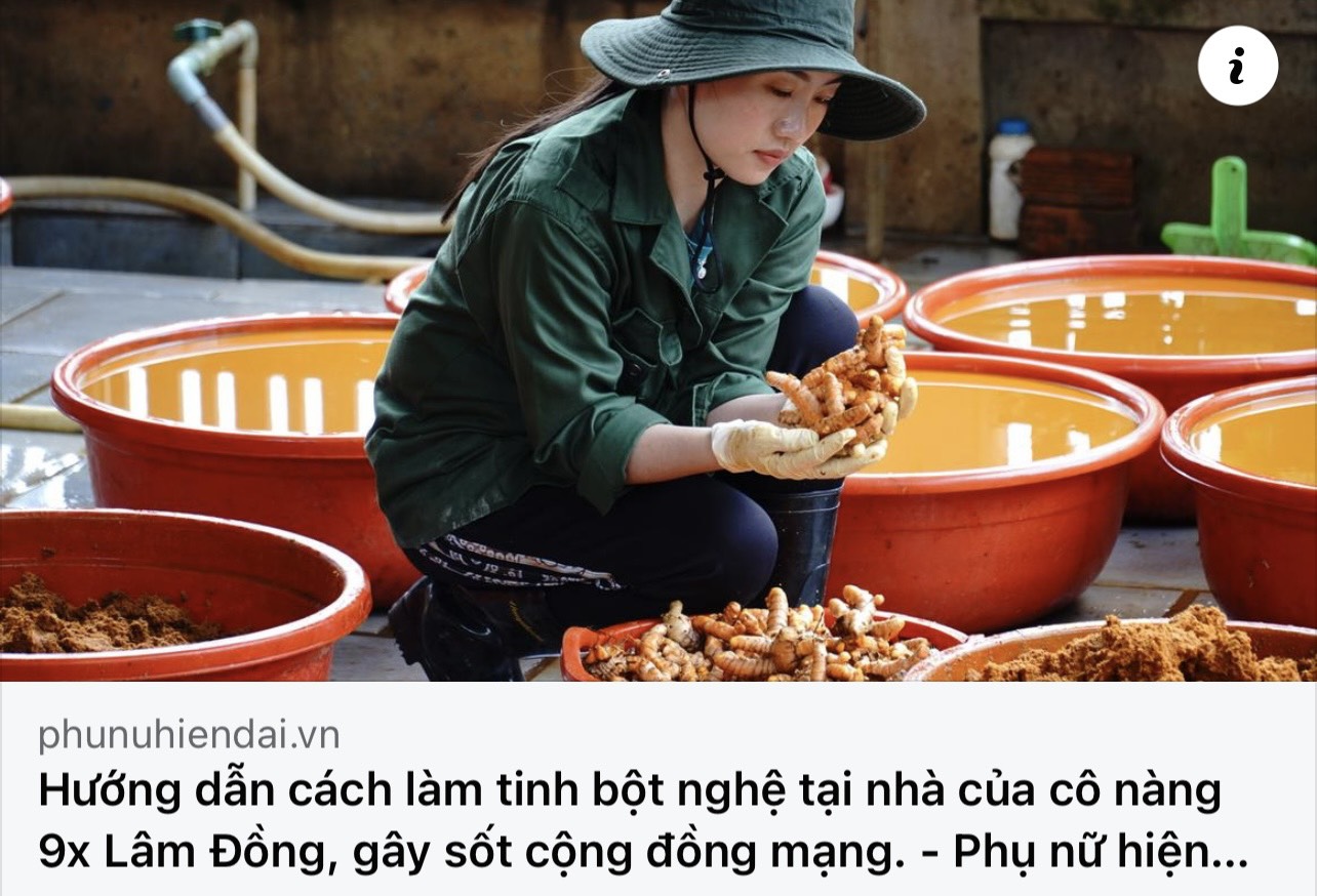 Hướng dẫn cách làm tinh bột nghệ tại nhà của cô nàng 9x Lâm Đồng, gây sốt cộng đồng mạng.