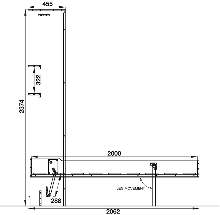 PHỤ KIỆN GIƯỜNG XẾP HAFELE BETLIFT, MỞ ĐỨNG 271.97.323