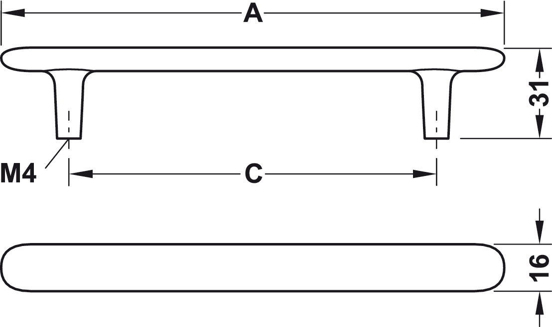 Tay nắm tủ - 106.70.104