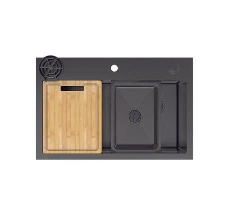 Chậu bếp Inox Hafele WF R10 HS25-SSN1S-8052 567.24.489 Đen