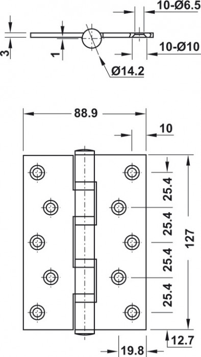 Bản Lề Lá 2 Vòng Bi 80Kg Hafele 926.25.104