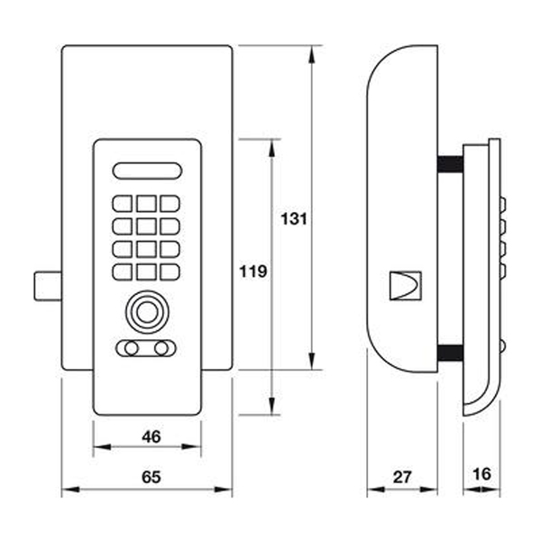 KHÓA ĐIỆN TỬ CHO CỬA TỦ HAFELE EL3300TK 225.12.650