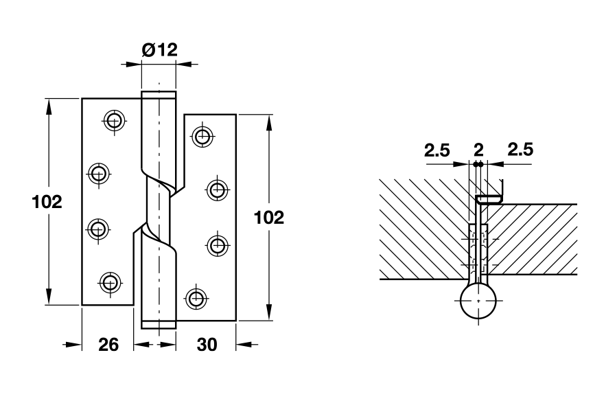 Bản lề nâng hạ  mở trái Hafele 926.27.503