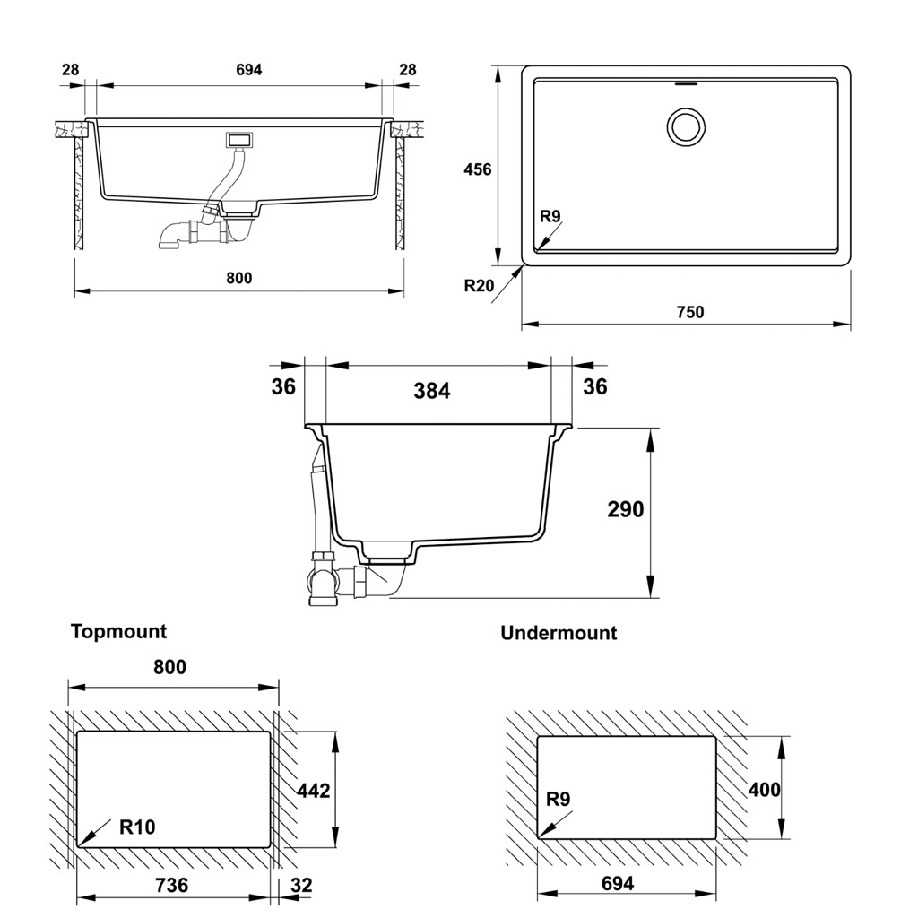 CHẬU ĐÁ ĐƠN HAFELE HS20-GEN1S80 570.30.300