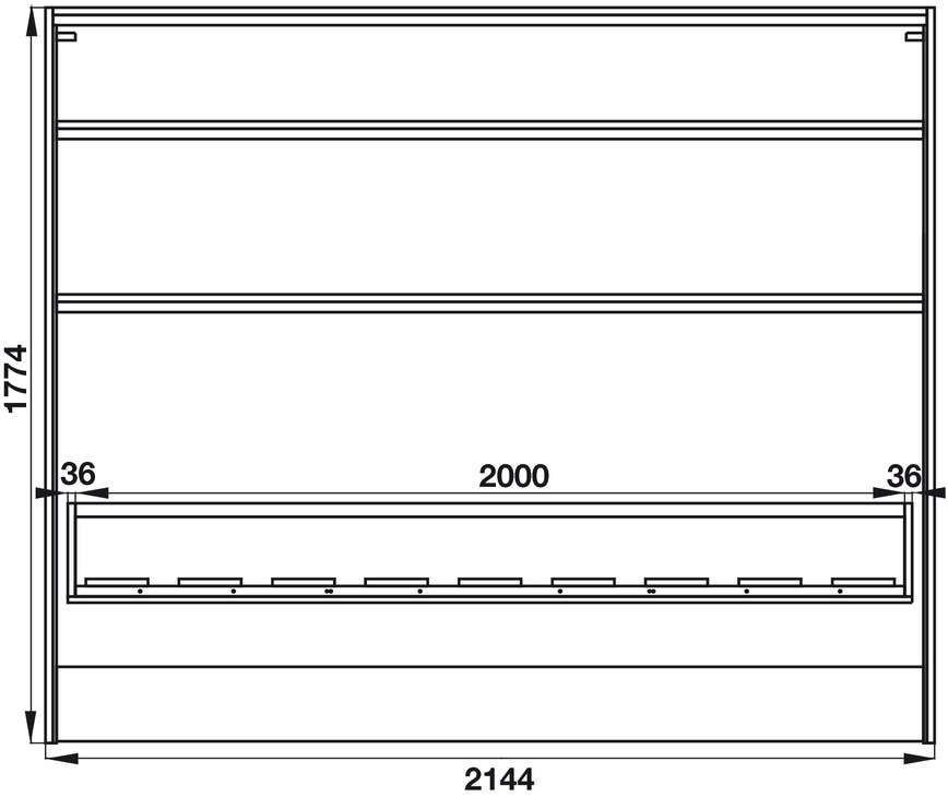 PHỤ KIỆN GIƯỜNG XẾP HAFELE BETLIFT, MỞ NGANG 271.97.340