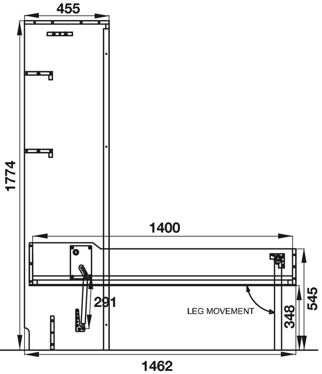 PHỤ KIỆN GIƯỜNG XẾP HAFELE BETLIFT, MỞ NGANG 271.97.340