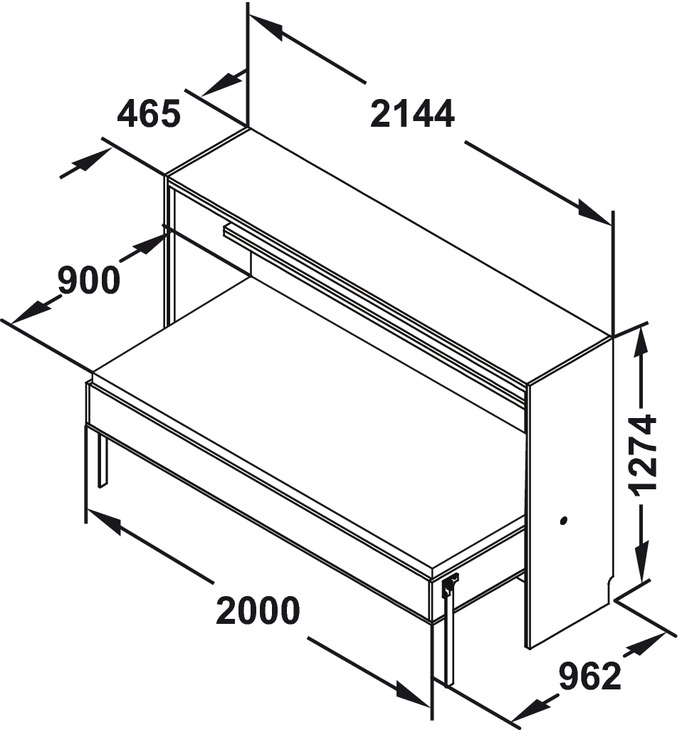 PHỤ KIỆN GIƯỜNG XẾP HAFELE BETLIFT, MỞ NGANG 271.97.340